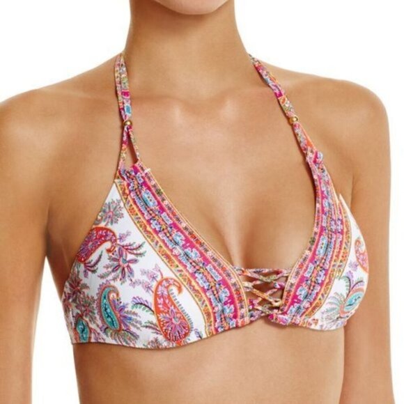 Nanette Lepore Gypsy Vixen Queen Bikini Top Large NWOT - Picture 1 of 5